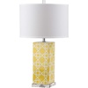 image:imageSAFAVIEH Lighting Collection Quatrefoil Modern Contemporary Yellow 27inch Bedroom Living Room Home Office Desk Nightstand Table Lamp LED Bulbs IncludedYellow