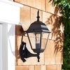 image:imageSAFAVIEH Lighting Collection Rhion Black Outdoor Wall Sconce Set of 2 Light Fixture LED Bulbs Included