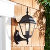 image:imageSAFAVIEH Lighting Collection Rhion Black Outdoor Wall Sconce Set of 2 Light Fixture LED Bulbs Included