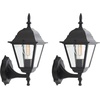 image:imageSAFAVIEH Lighting Collection Rhion Black Outdoor Wall Sconce Set of 2 Light Fixture LED Bulbs Included