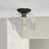 image:imageSAFAVIEH Lighting Collection Rianne Farmhouse Black Flush Mount LED Bulb Included