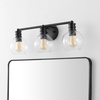 image:imageSAFAVIEH Lighting Collection Sunetta BlackClear Glass Globe Shade 3Light Wall Sconce Light Fixture Ideal for Bathroom Entryway Vanity Over Mirror Foyer Living Room LED Bulbs IncludedBlack