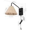 image:imageSAFAVIEH Lighting Collection Tressa Boho Coastal Natural RattanBlack USB Port Wall Sconce Set of 2