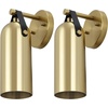 image:imageSAFAVIEH Lighting Collection Westly BlackGold Modern Downlight Wall Sconce Set of 2 Light Fixture Ideal for Bathroom Entryway Vanity Foyer Hallway Living Room LED Bulbs IncludedGold