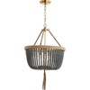 image:imageSAFAVIEH PND4084A Adra Adjustable Bohemian Beaded Brown Rope Tassel 3Light LED Bulbs Included Pendant Brass GoldDark Grey