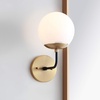 image:imageSAFAVIEH SCN4017A Lighting Cayden Brass Gold and Black Wall LED Bulb Included Sconce White