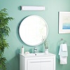image:imageSAFAVIEH SCN4041A Lighting Gannon Brush Nickel and White Vanity Bar Bathroom LED Bulb Included Sconce