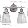 image:imageSAFAVIEH SCN4045A Layton Brush Nickel and Clear 2Light Bathroom LED Bulbs Included Sconce