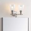 image:imageSAFAVIEH SCN4045A Layton Brush Nickel and Clear 2Light Bathroom LED Bulbs Included Sconce