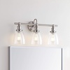 image:imageSAFAVIEH SCN4046A Dunes Brush Nickel and Clear 3Light Bathroom LED Bulbs Included Sconce