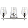 image:imageSAFAVIEH SCN4057A Eagan 3Light Nickel and Brass 11inch LED Bulbs Included Wall Sconce