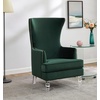 image:imageSafavieh Couture Geode Modern Light Silver Wingback ChairForest Green