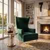 image:imageSafavieh Couture Geode Modern Light Silver Wingback ChairForest Green