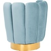image:imageSafavieh Couture Home Arrow Glam Light Blue Velvet Scallop Tufted Swivel ChairLight Blue