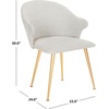 image:imageSafavieh Couture Home Edmond MidCentury Light Grey and Gold Arm ChairLight Grey  Gold