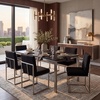 image:imageSafavieh Home Collection Jenette Hemingway Black Velvet Side ChairBlackSilver Boucle