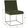image:imageSafavieh Home Collection Jenette Hemingway Black Velvet Side ChairForest GreenSilver