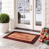 image:imageSAFAVIEH Accent Rug 111x3  Door Mat Collection  Natural amp Red Natural Coir Merry Christmas Design Ideal for Front Door Patio Entryway Mudroom Deck Welcome Mat DMTS232QNaturalRed
