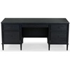 image:imageSAFAVIEH Couture Collection  Ariella Walnut Oak Wood 5Drawer Desk Modern Storage Writing Table with Iron Accents SFV4223BBlack