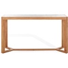 image:imageSAFAVIEH Couture Collection  Bernardi Walnut amp Brown Marble Top Console Table with Solid Wood Base Modern Accent Entryway Table SFV9745BNaturalWhite