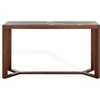 image:imageSAFAVIEH Couture Collection  Bernardi Walnut amp Brown Marble Top Console Table with Solid Wood Base Modern Accent Entryway Table SFV9745BWalnutBrown