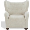 image:imageSAFAVIEH Couture Collection  Galloway Taupe Chenille Wingback Accent Chair Upholstered Lounge Seating SFV5139ETaupeWalnut