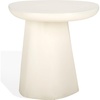 image:imageSAFAVIEH Couture Collection  Jabrielle Ivory Concrete Accent Table Sculptural Modern Side Table Minimalist Silhouette SFV2600AIvory
