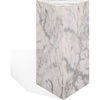 image:imageSAFAVIEH Couture Collection  Leah Bryanna White amp Brown Marble Accent Table Triangle Top Drink Table Sculptural Pedestal Design SFV9751BWhite
