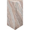 image:imageSAFAVIEH Couture Collection  Leah Bryanna White amp Brown Marble Accent Table Triangle Top Drink Table Sculptural Pedestal Design SFV9751BWhiteBrown