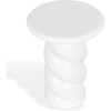 image:imageSAFAVIEH Couture Collection  Noelly Red Concrete Accent Table Contemporary Swirl Pedestal Side Table High Gloss Finish Fully Assembled SFV2621DWhite