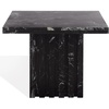 image:imageSAFAVIEH Couture Collection  Olivia Brown Marble Accent Table Tall Square Pedestal Design Sculptural Statement Piece SFV9701BBlack
