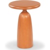 image:imageSAFAVIEH Couture Collection  Oskar Brown Concrete Accent Table Round Modern Side Table Sculptural Ribbed Design SFV2604ABrown