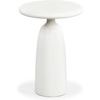image:imageSAFAVIEH Couture Collection  Oskar Brown Concrete Accent Table Round Modern Side Table Sculptural Ribbed Design SFV2604AIvory