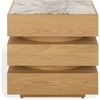 image:imageSAFAVIEH Couture Collection  Shayrina Natural amp White Marble Accent Table Sculptural Wood Base Side Table SFV9765ANatural
