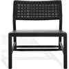 image:imageSAFAVIEH Couture Collection  Valdina Tan amp Natural Woven Leather Accent Chair Low Profile Design Solid Wood Frame Fully Assembled SFV1904DBlackBlack