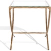image:imageSAFAVIEH Couture Collection Debbie Brass Base amp Black Marble Top Rectangular Accent Table Fully AssembledBrass