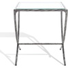 image:imageSAFAVIEH Couture Collection Debbie Brass Base amp Black Marble Top Rectangular Accent Table Fully AssembledSilver