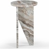 image:imageSAFAVIEH Couture Collection Devlin Black Marble Drink Table Fully AssembledBrown