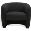 image:imageSAFAVIEH Couture Collection Everly Black Boucle Barrel Back Accent Chair Fully AssembledBlack
