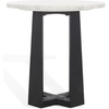 image:imageSAFAVIEH Couture Collection Trenton WhiteNatural Marble Top Accent TableWhiteBlack