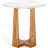 image:imageSAFAVIEH Couture Collection Trenton WhiteNatural Marble Top Accent TableWhiteNatural