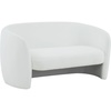 image:imageSAFAVIEH Couture Collection Zhao White Linen Curved LoveseatWhite