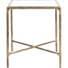 image:imageSAFAVIEH Couture Home Collection Jessa Brass MetalTempered Glass Top Square End Table Fully AssembledBrass