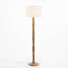 image:imageSAFAVIEH Lighting  Brodie 60Inch Wood Floor Lamp  Brown  Cotton Drum Shade  MidCentury SlimPole Design  Ideal for Living Room Bedroom  Bulb Sold Separately FLL2002A