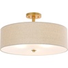 image:imageSAFAVIEH Lighting  Jolana 3Light 198Inch Semi Flush Mount Ceiling Light  White  Contemporary Design  Ideal for Foyer Hallway Entryway Kitchen Bedroom  LED Bulbs Included FLU4069BOatmealGold