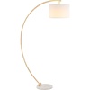 image:imageSAFAVIEH Lighting  Madigan 70Inch Gold Arc Floor Lamp  Fabric Drum Shade amp Marble Base  Contemporary Standing Lamp for Living Room Bedroom Reading Nook  LED Bulb Included FLL4115A