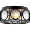 image:imageSAFAVIEH Lighting Collection Ander Black Flush Mount LED Bulbs Included
