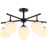 image:imageSAFAVIEH Lighting Collection Briette Retro Gold Orb Flush Mount LED Bulbs IncludedBlack