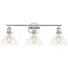 image:imageSAFAVIEH Lighting Collection Calyna BlackClear 3light Wall Sconce Light Fixture Ideal for Bathroom Entryway Vanity Foyer Hallway Living Room LED Bulbs IncludedChrome