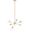 image:imageSAFAVIEH Lighting Collection Cantori Sputnik MidCentury Modern Retro BrassClear Orb Chandelier